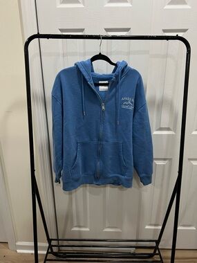 Sunday Light Blue Zip-Up Hoodie with Hood